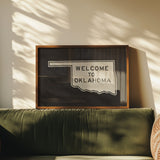 Welcome To Oklahoma Vintage Road Sign Art Print - Tejas Country Club