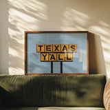 Texas Y'all Billboard Gold Art Print - Tejas Country Club