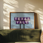 Texas Y'all Billboard Purple Art Print - Tejas Country Club