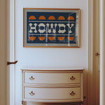 Blue and Orange Howdy Home Decor Art Print - Tejas Country Club