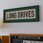 Framed Long Drives Golf Art Scroll Sign - Tejas Country Club