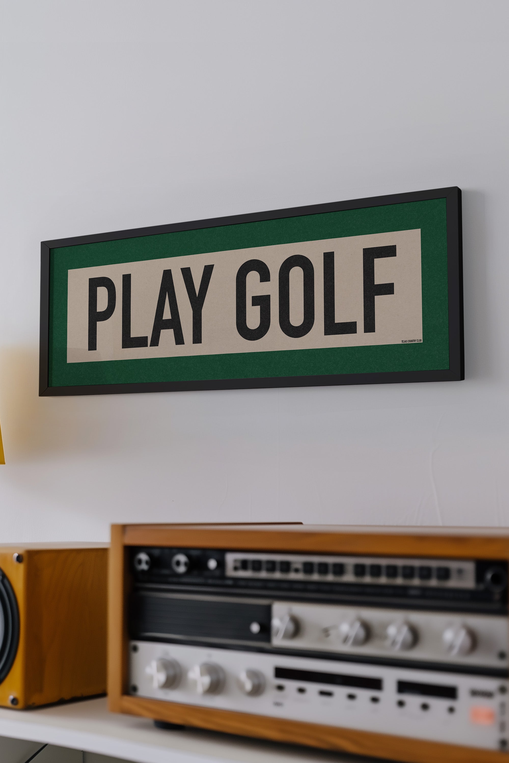 Framed Play Golf Art Scroll Sign - Tejas Country Club