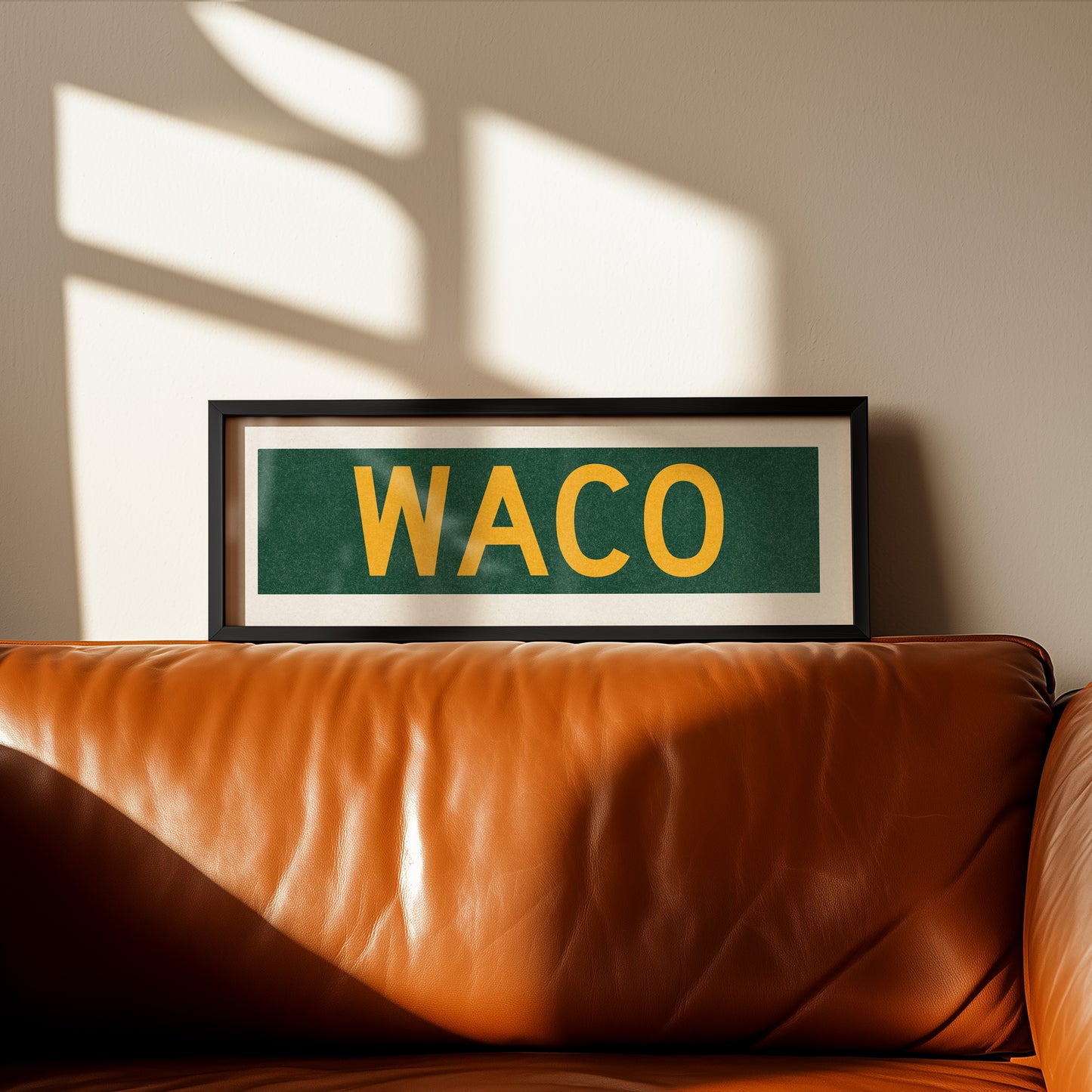 Framed Waco Green Bus Scroll