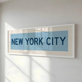Framed New York City Columbia Blue and Navy Bus Scroll - Tejas Country Club