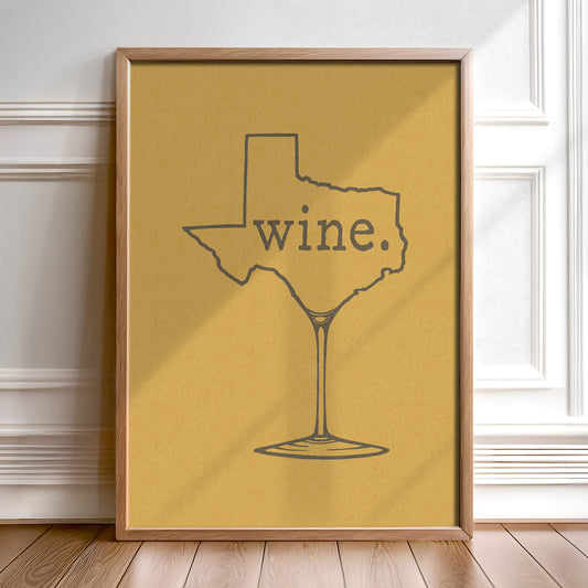 Texas Wine Chardonnay Art Print