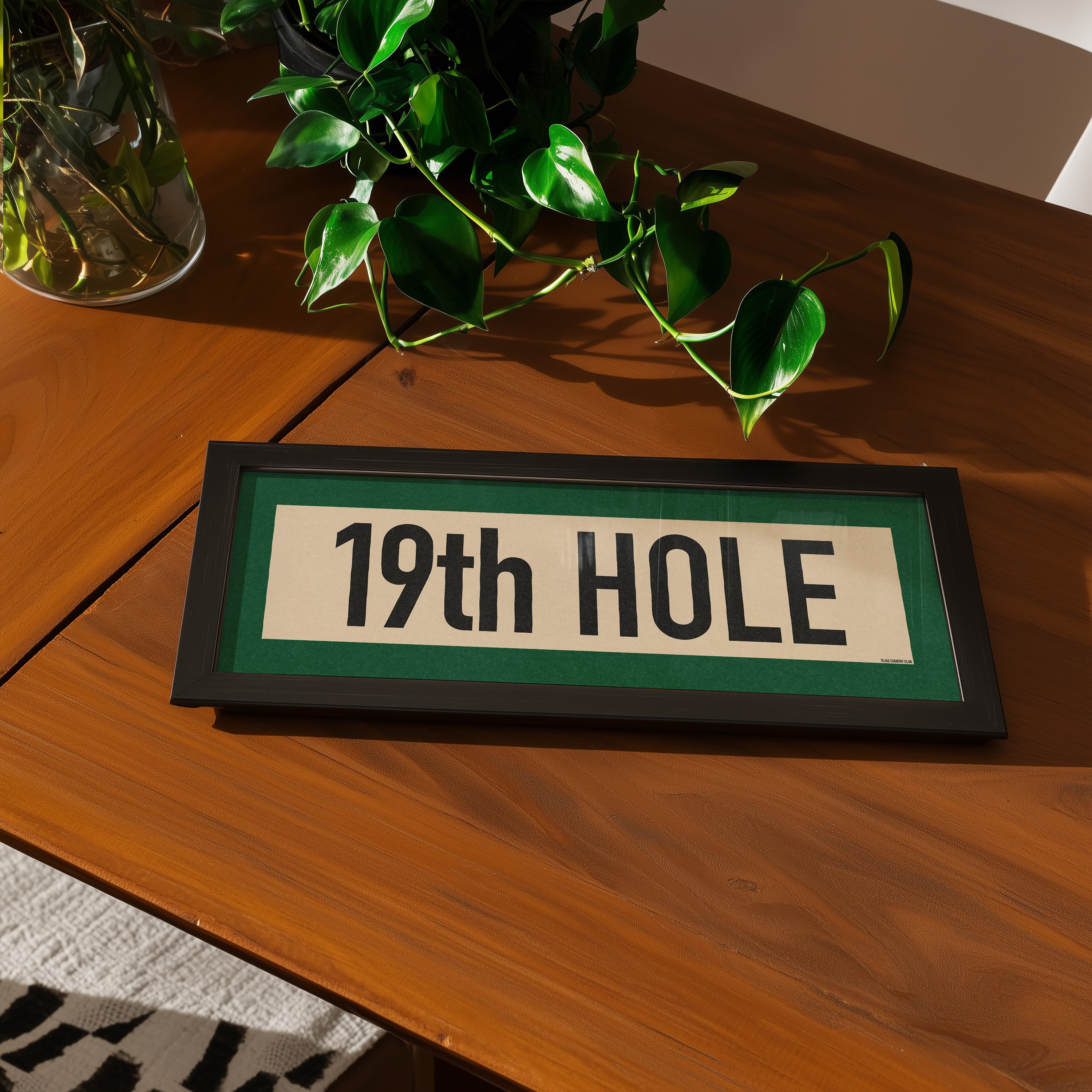 Framed 19th Hole Golf Art Scroll Print - Tejas Country Club