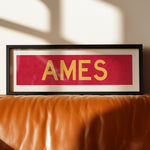 Framed Ames Red and Gold Bus Scroll - Tejas Country Club