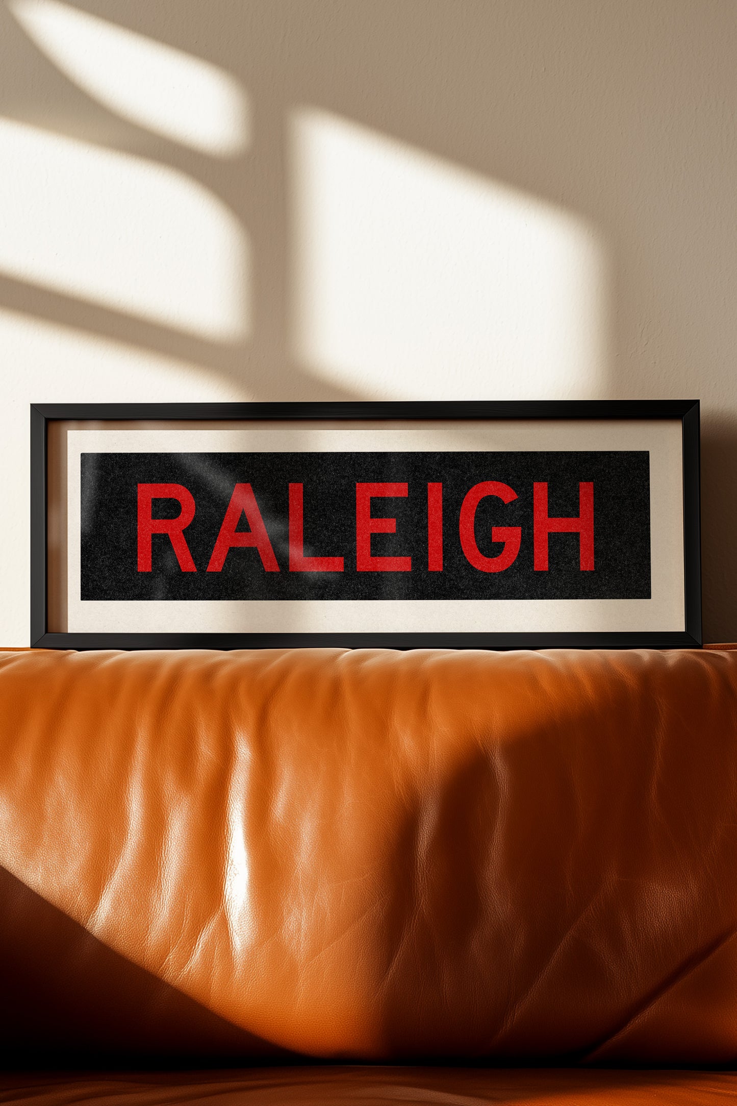 Framed Raleigh Red and Black Bus Scroll - Tejas Country Club