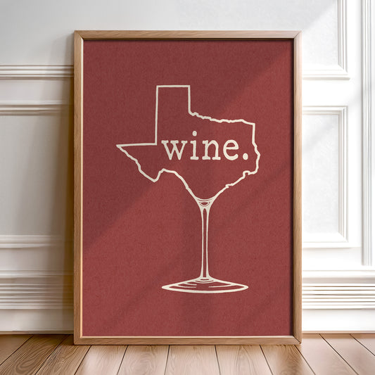 Texas Wine Merlot Art Print