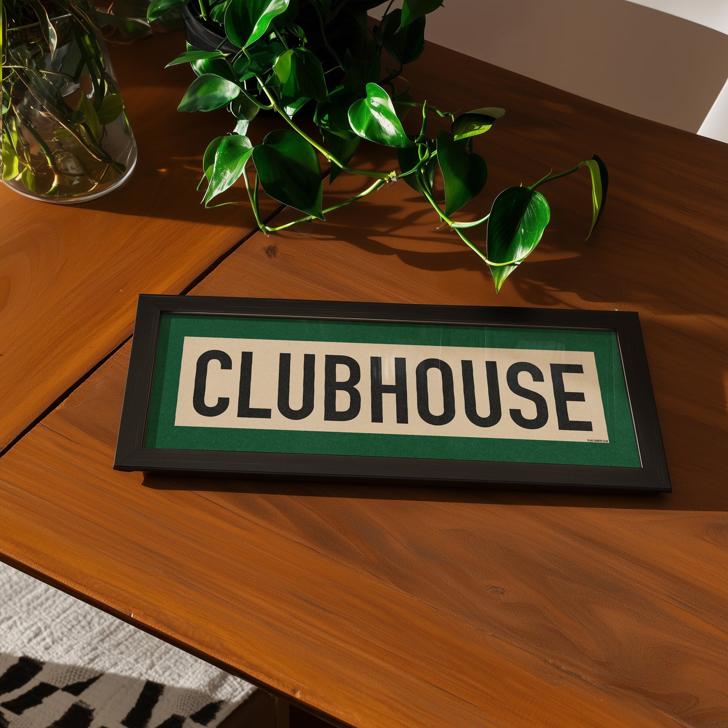 Framed Clubhouse Golf Art Scroll Sign - Tejas Country Club