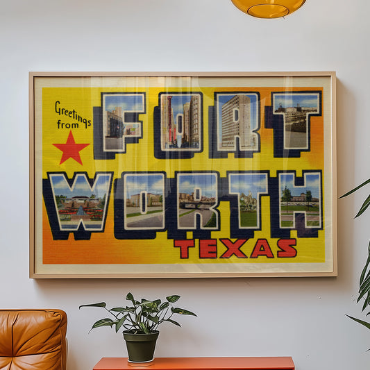 Fort Worth Texas Vintage Postcard Print