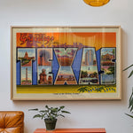 Greetings From Texas Vintage Postcard Print Orange - Tejas Country Club