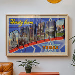Howdy From Dallas Vintage Postcard Print - Tejas Country Club
