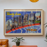 Howdy From Dallas Vintage Postcard Print - Tejas Country Club