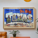 Texas Is So Big Vintage Postcard Print - Tejas Country Club
