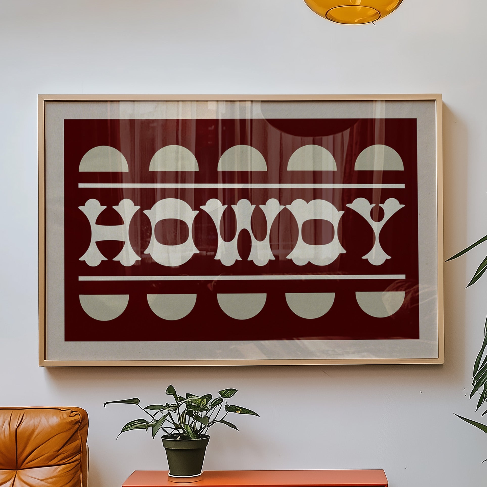 Howdy Maroon Typography Art Poster Print - Tejas Country Club