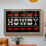 Black and Red Howdy Home Decor Art Print - Tejas Country Club