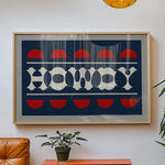 Navy and Red Howdy Home Decor Art Print - Tejas Country Club