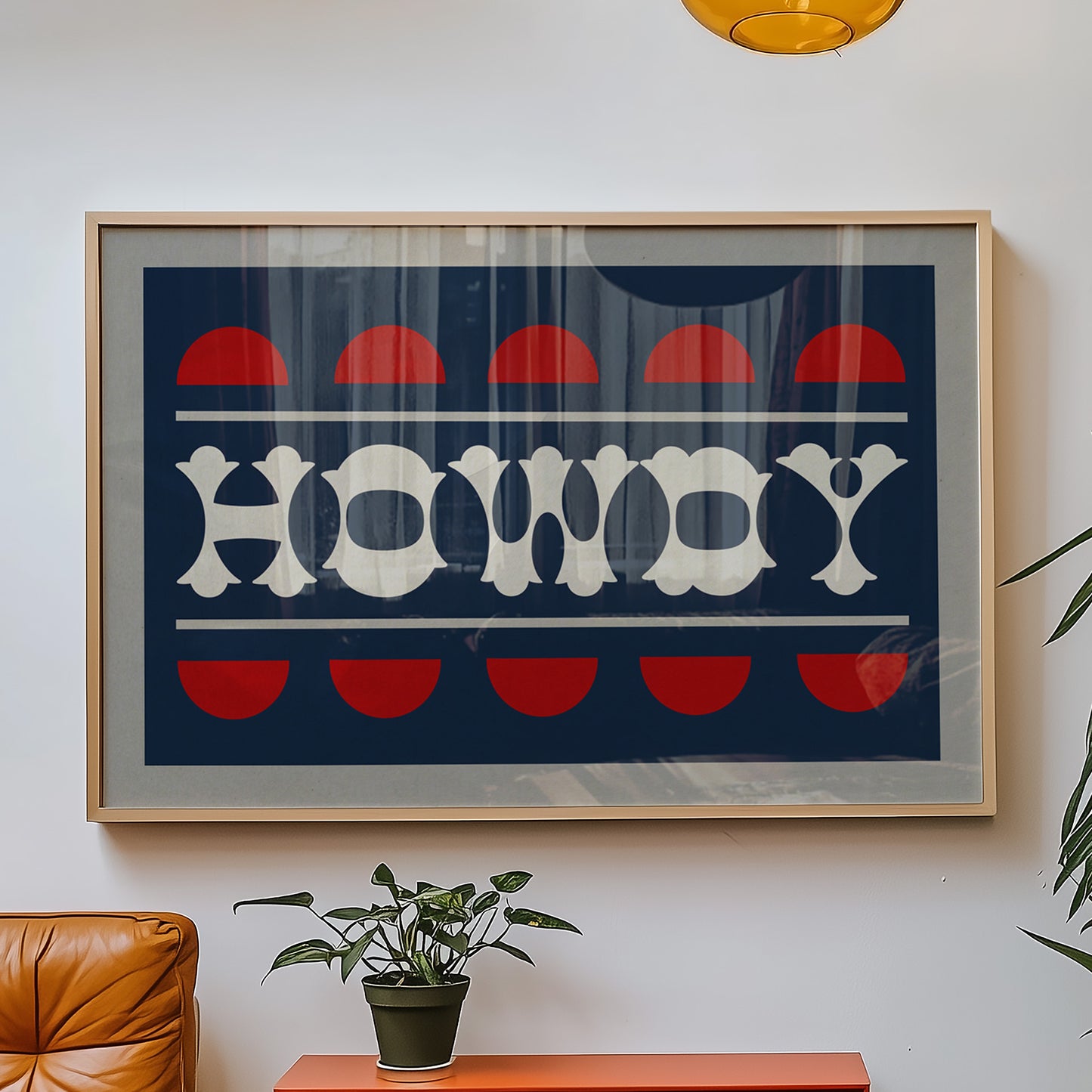 Navy and Red Howdy Home Decor Art Print