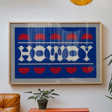 Blue and Red Howdy Home Decor Art Print - Tejas Country Club