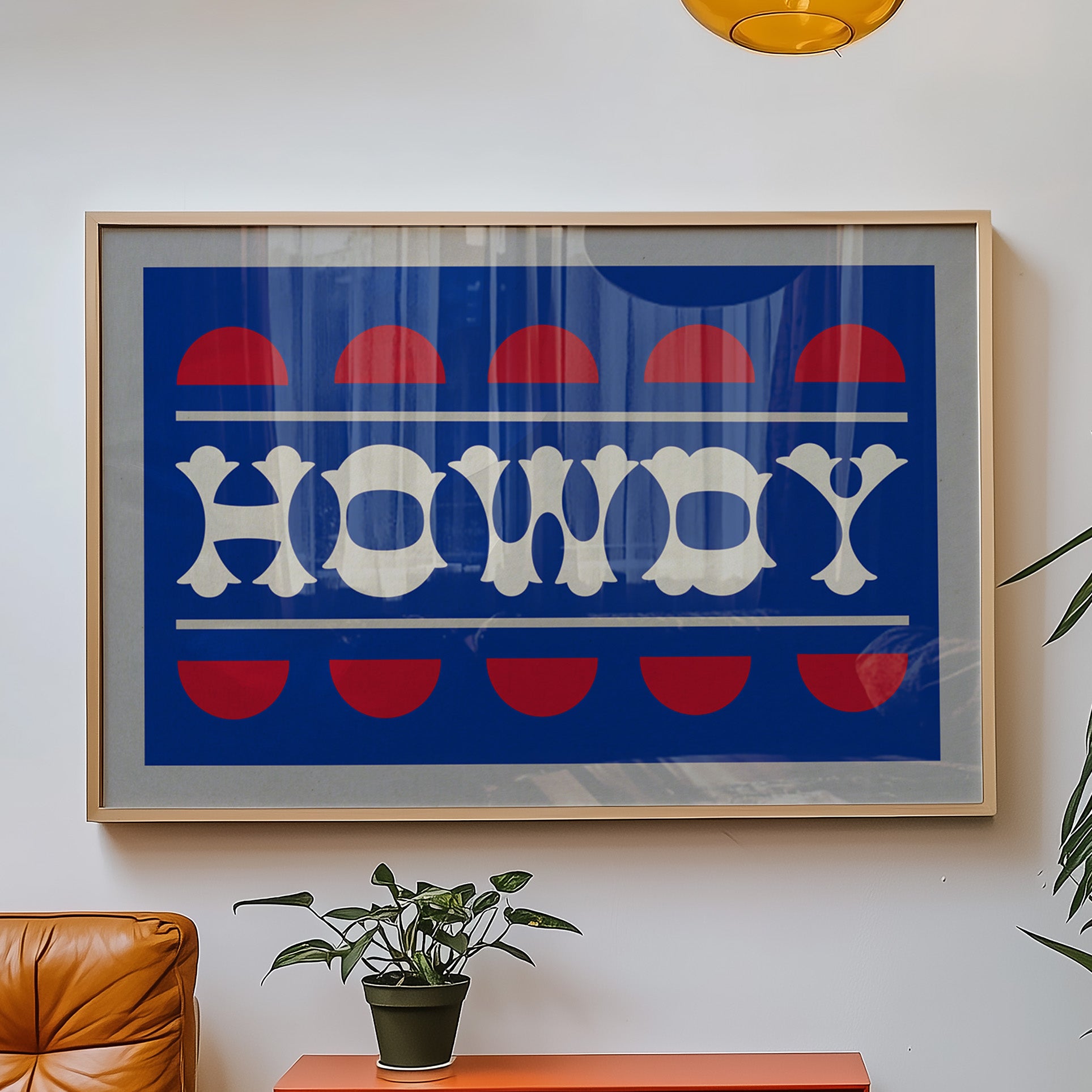 Blue and Red Howdy Home Decor Art Print - Tejas Country Club