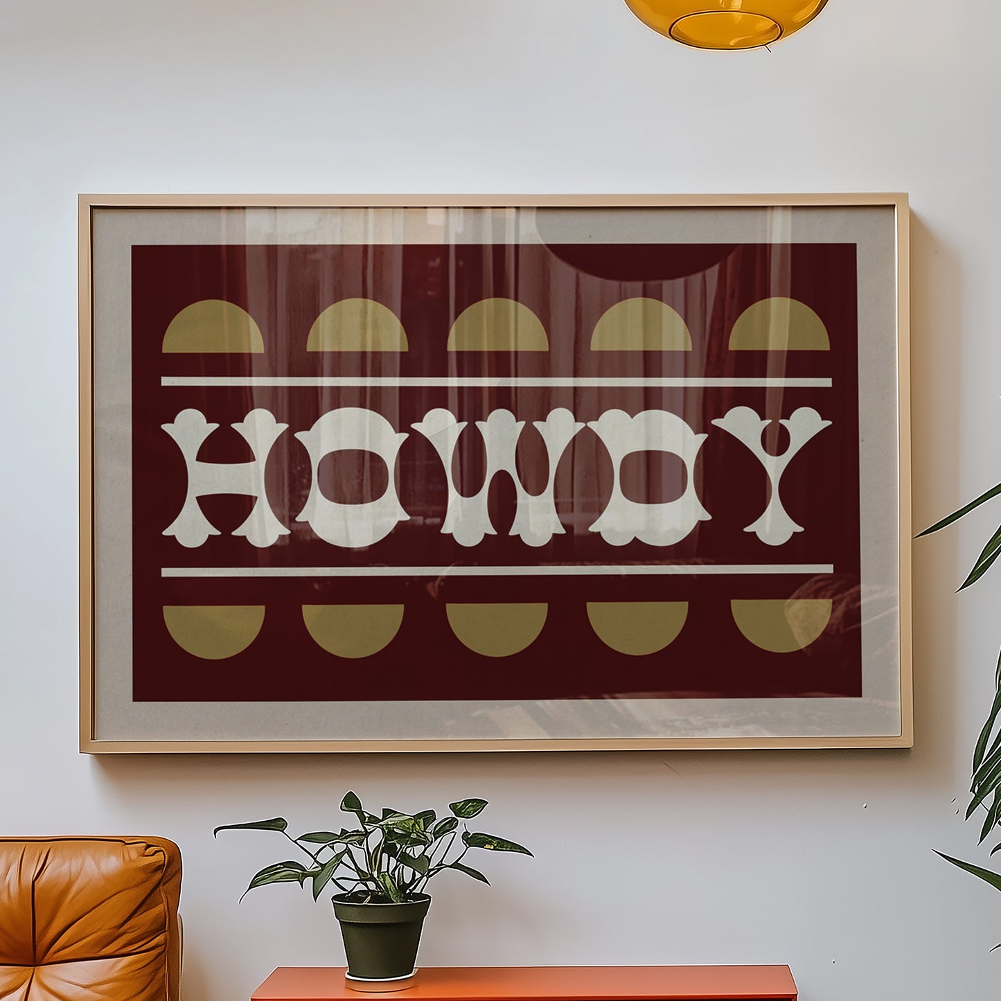 Maroon and Gold Howdy Home Decor Art Print