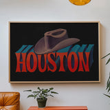 Houston Cowboy Hat Art Print - Tejas Country Club