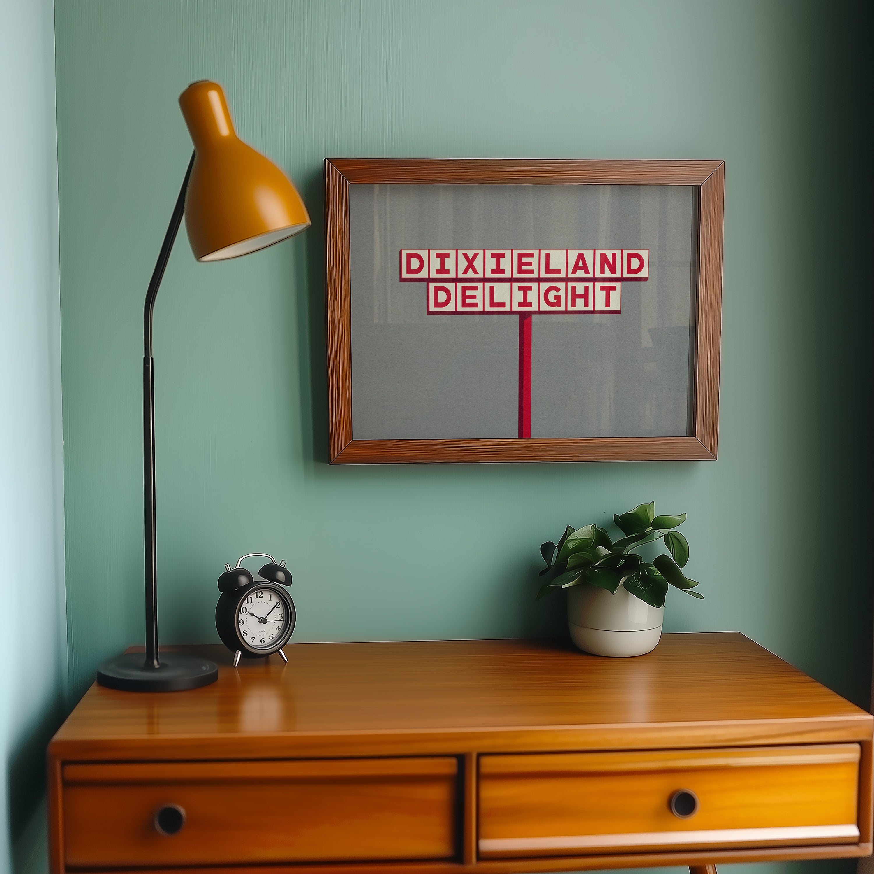 Dixieland Delight Highway Sign Art Print Crimson - Tejas Country Club