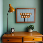 Texas Y'all Billboard Rusty Orange Art Print - Tejas Country Club