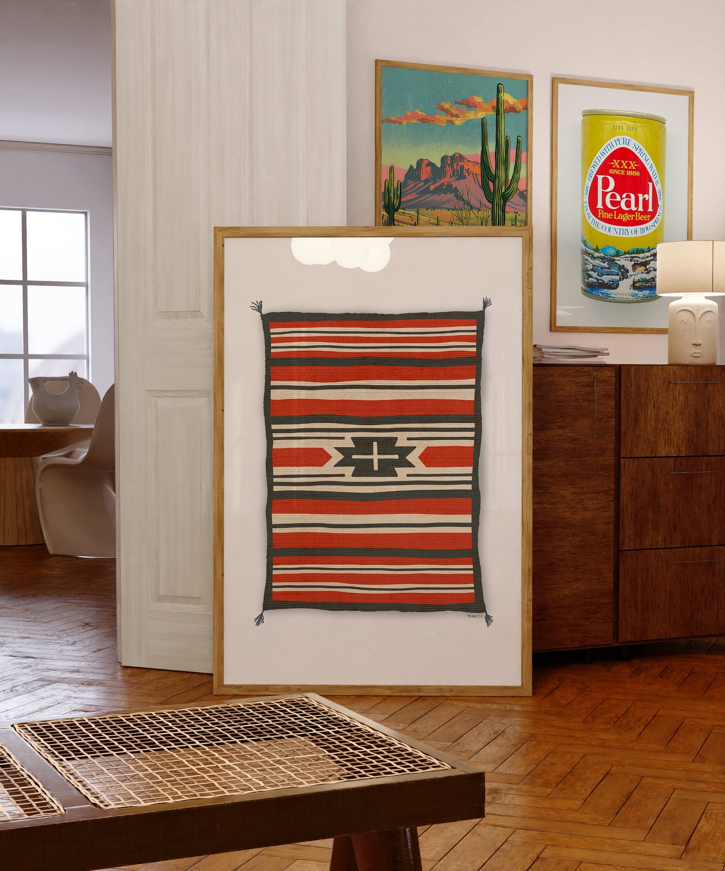 Southwestern Native Style Stripes Rug Art Print #1