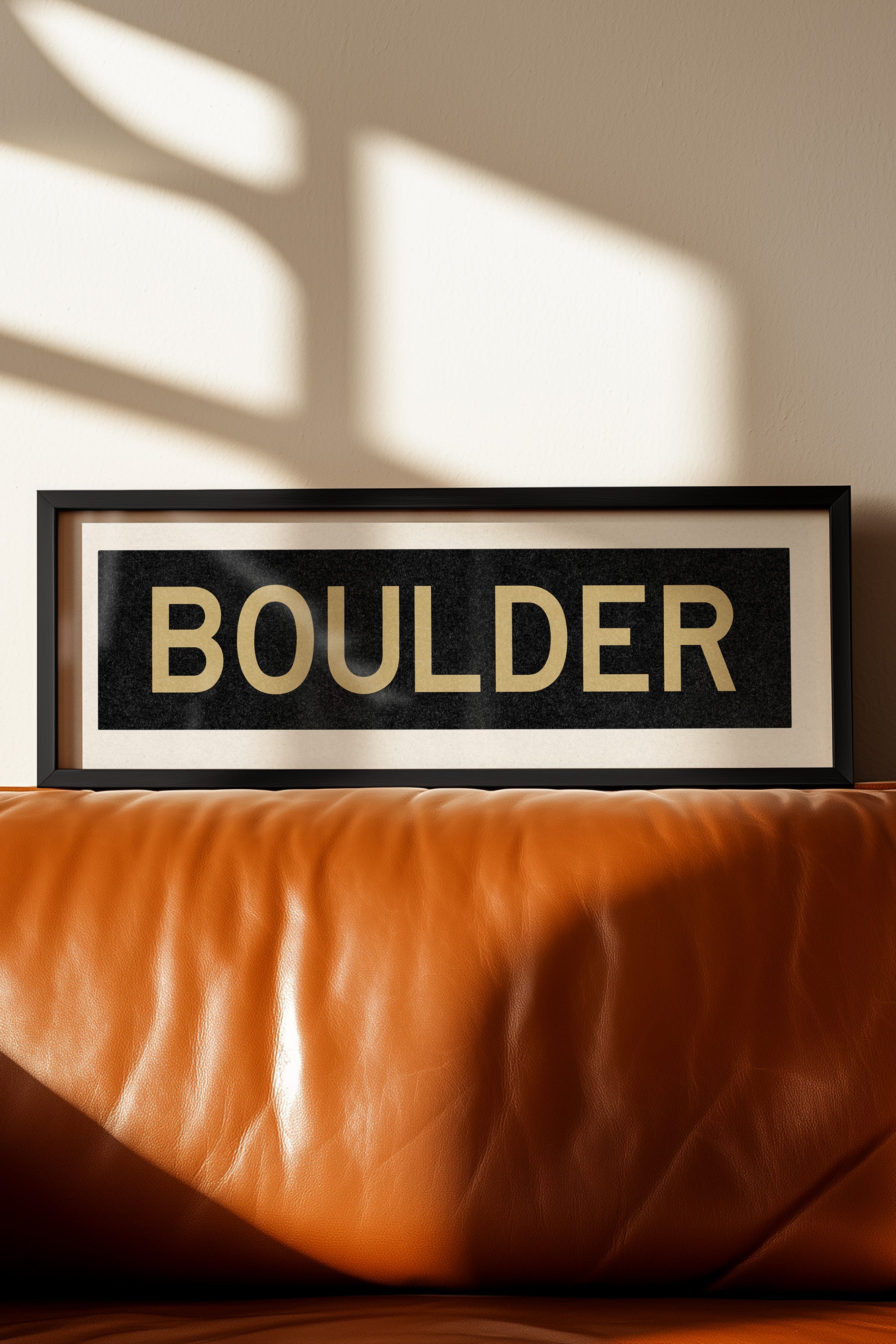 Framed Boulder Black and Gold Bus Scroll - Tejas Country Club