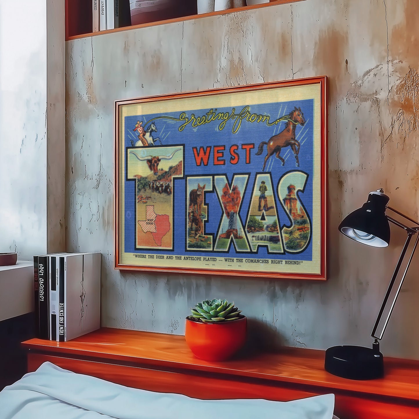 West Texas Vintage Postcard Print