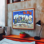 Texas Is So Big Vintage Postcard Print - Tejas Country Club