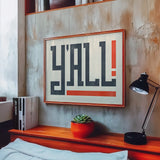 Y'all Typography Art Print - Tejas Country Club