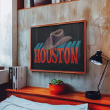 Houston Cowboy Hat Art Print - Tejas Country Club