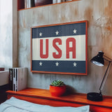 USA Patriotic Typography Art Print - Tejas Country Club