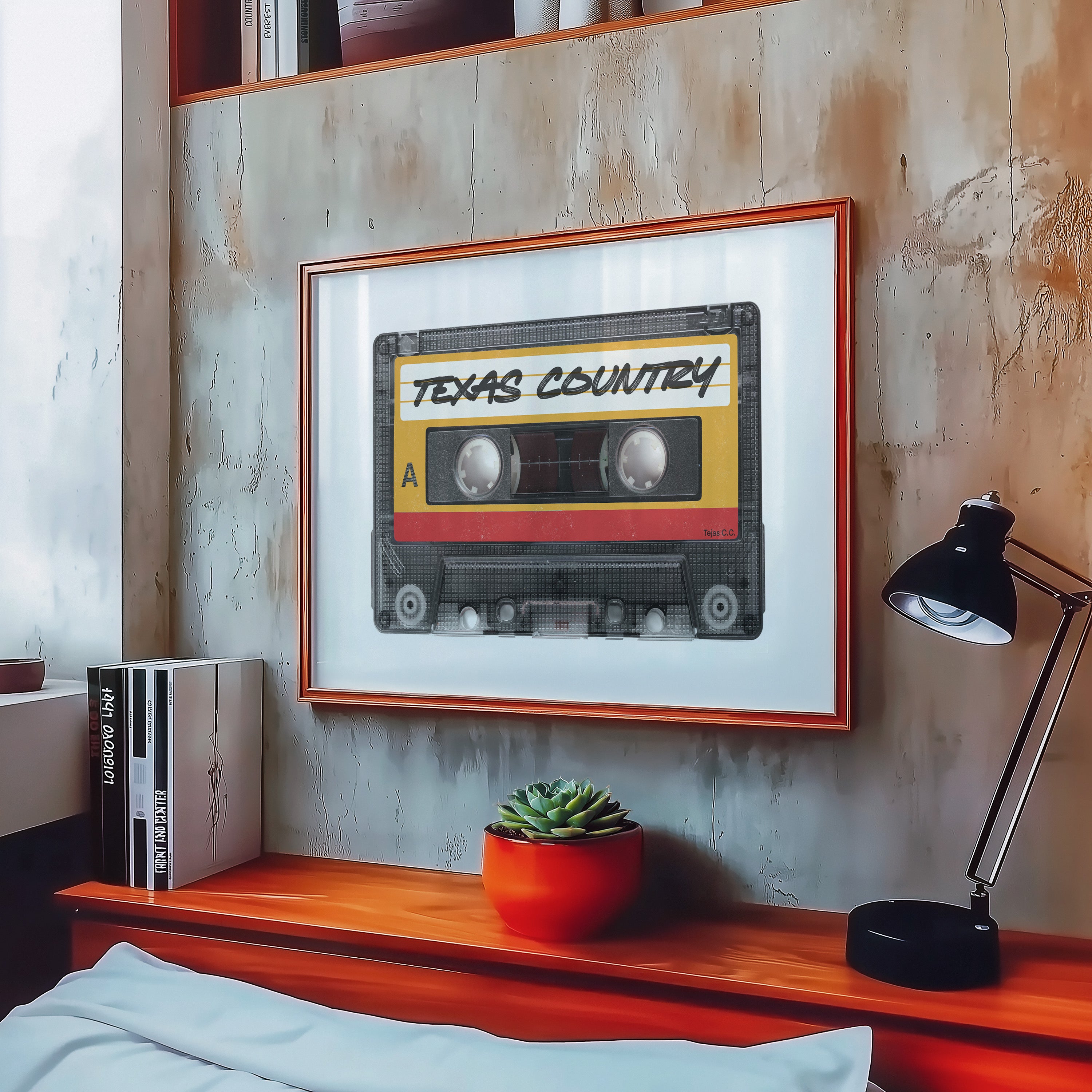 Texas Country Music Cassette Tape Art Print - Tejas Country Club