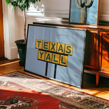 Texas Y'all Billboard Green & Gold Art Print - Tejas Country Club