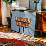 Texas Y'all Billboard Rusty Orange Art Print - Tejas Country Club