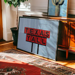Texas Y'all Billboard Red & Black Art Print - Tejas Country Club
