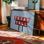 Texas Y'all Billboard Red & White Art Print - Tejas Country Club