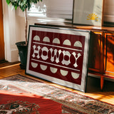 Howdy Maroon Typography Art Poster Print - Tejas Country Club