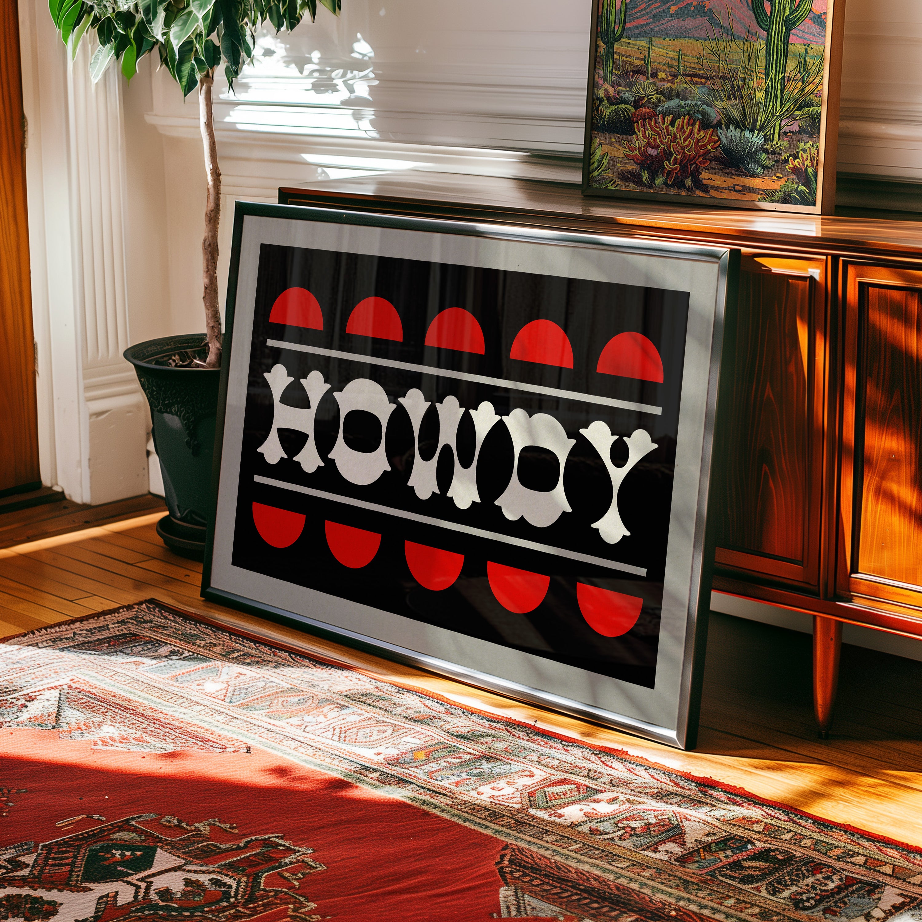 Black and Red Howdy Home Decor Art Print - Tejas Country Club