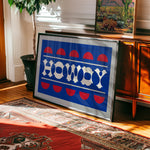 Blue and Red Howdy Home Decor Art Print - Tejas Country Club