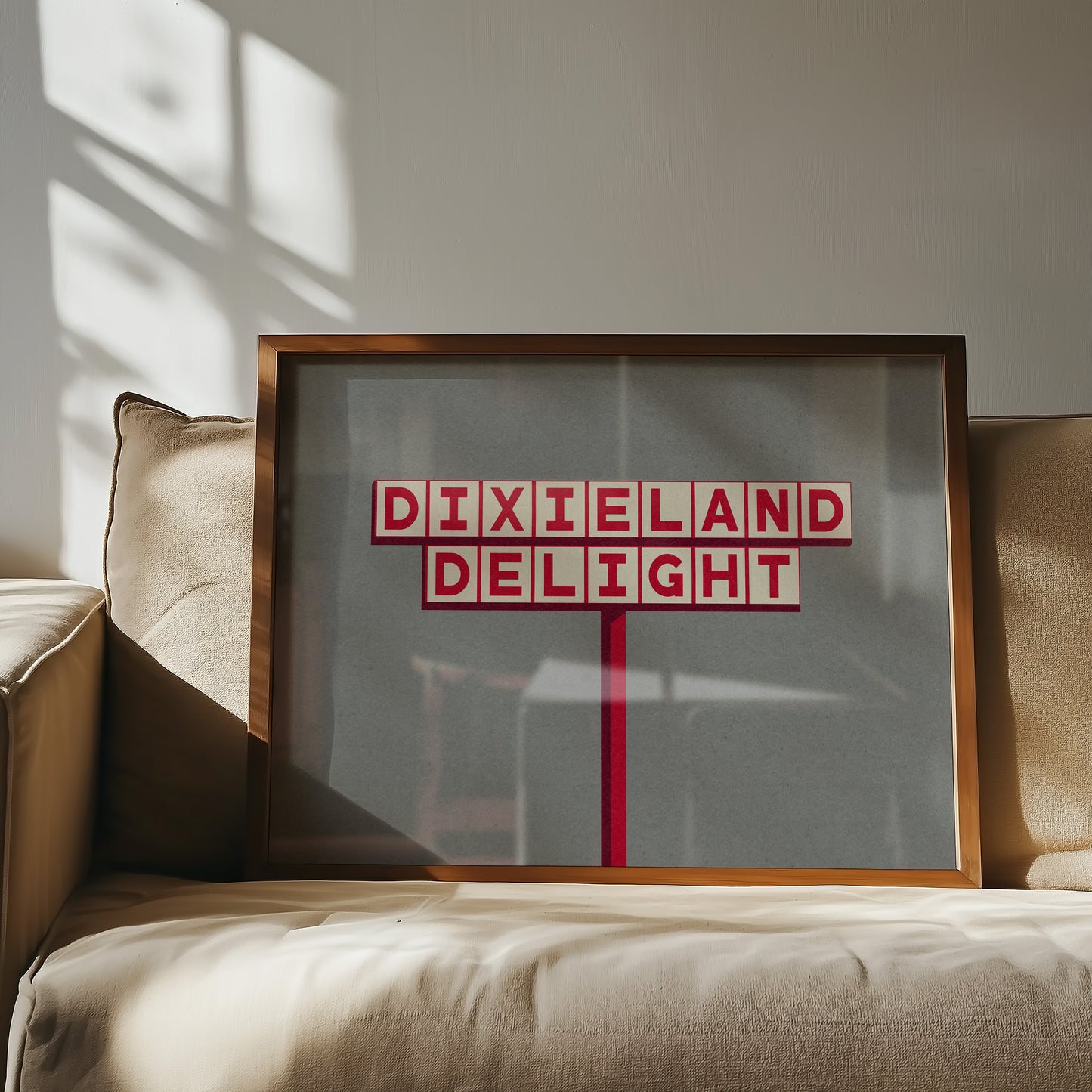 Dixieland Delight Highway Sign Art Print Crimson