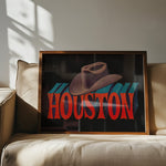 Houston Cowboy Hat Art Print - Tejas Country Club