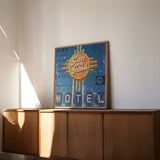 Sun 'n Sand Motel Mixed Media Collage Art Print - Tejas Country Club