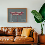 Dixieland Delight Highway Sign Art Print Crimson - Tejas Country Club