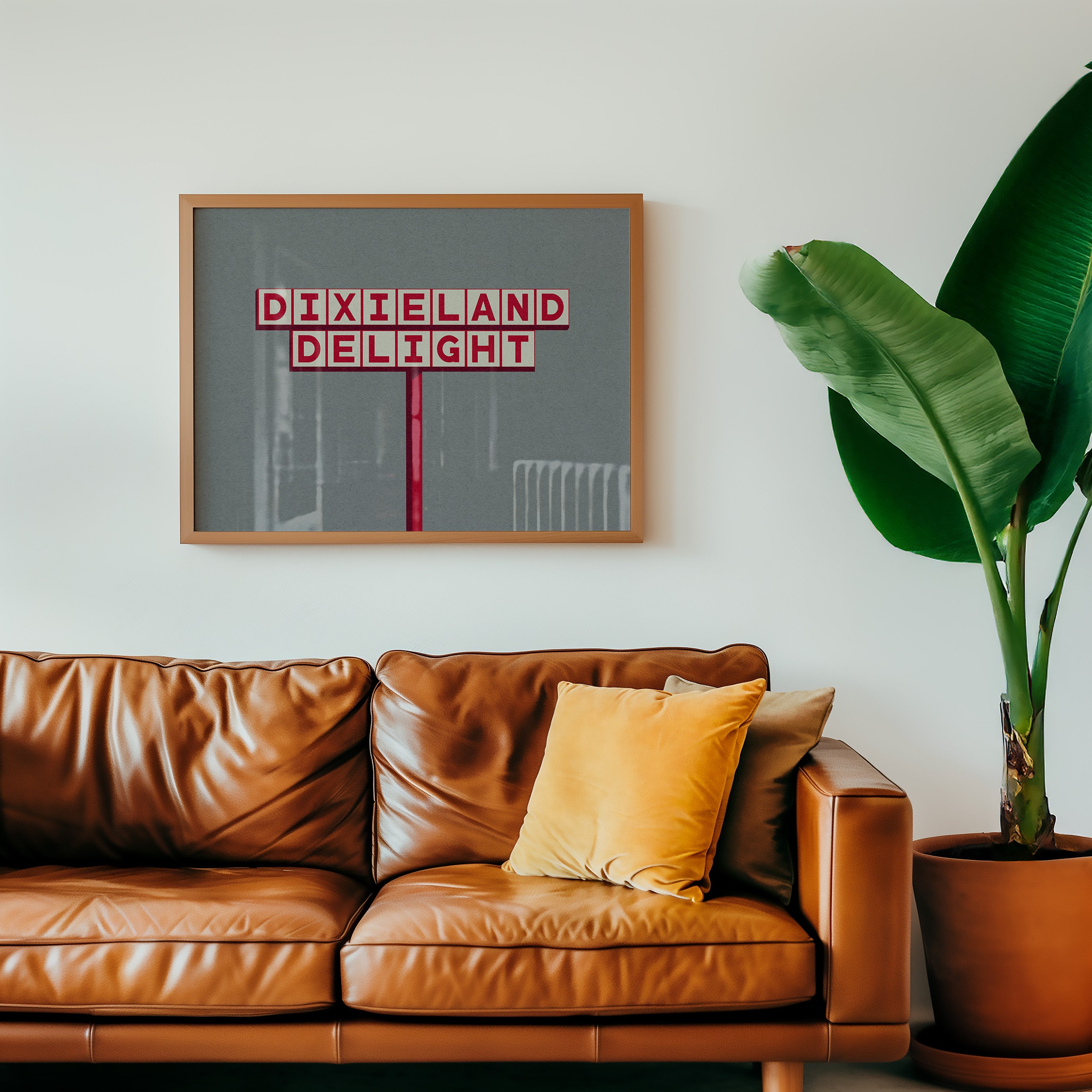 Dixieland Delight Highway Sign Art Print Crimson - Tejas Country Club