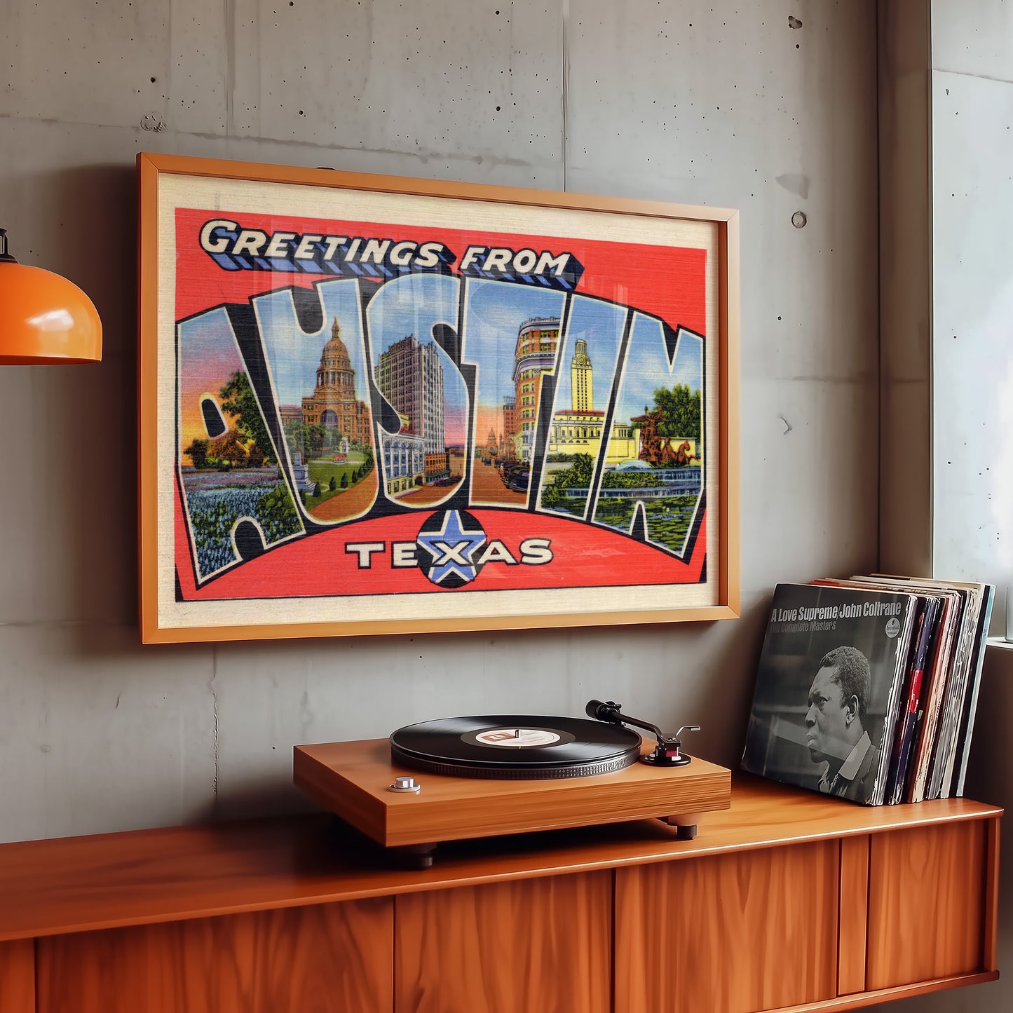 Austin Texas Vintage Postcard Print